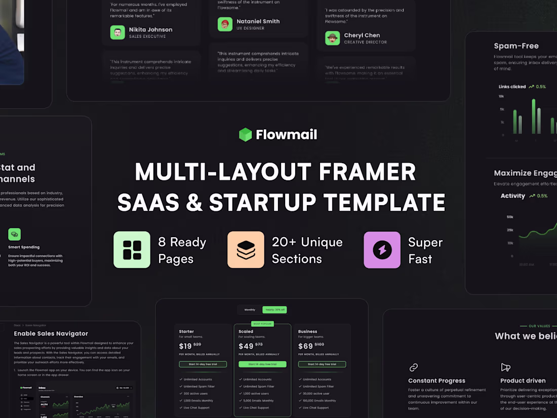 Cover image for Flowmail — SaaS & Startup Website