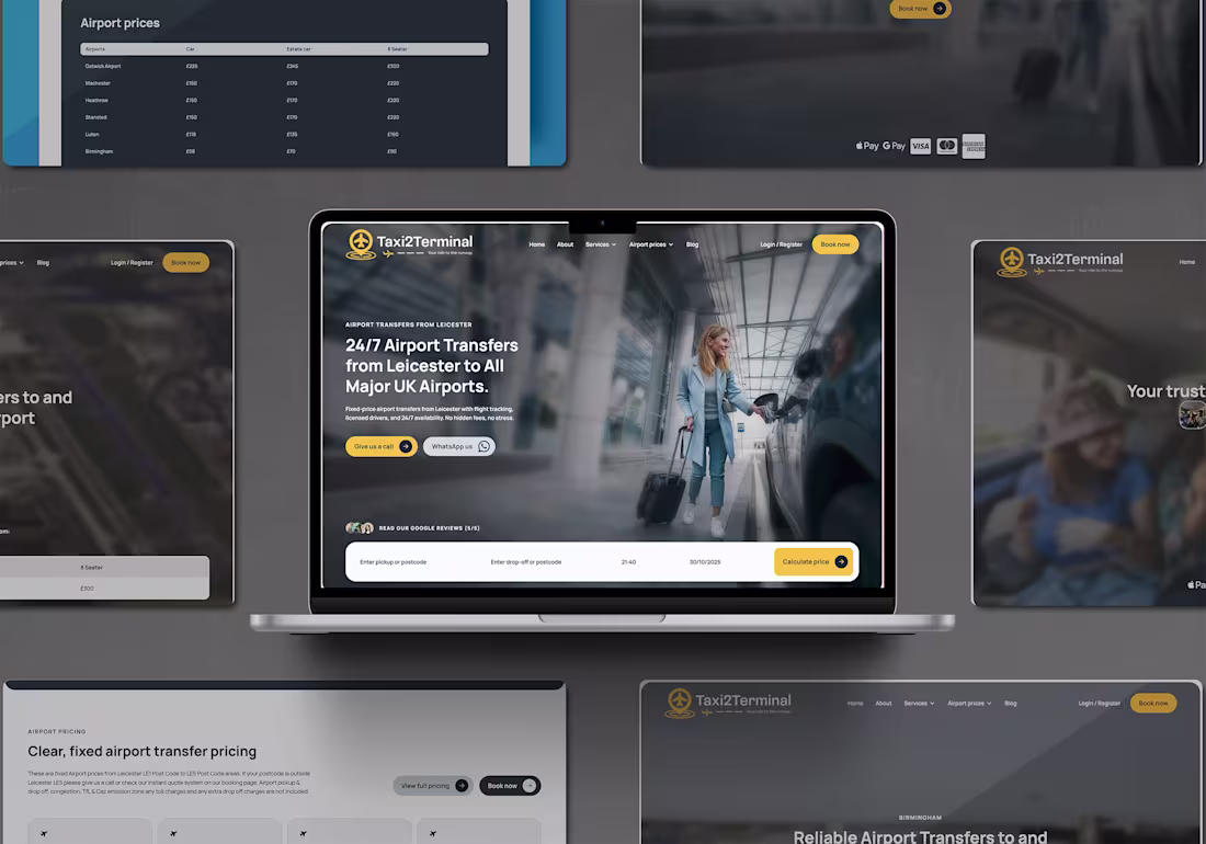 Cover image for Webflow website for Taxi2Terminal, a