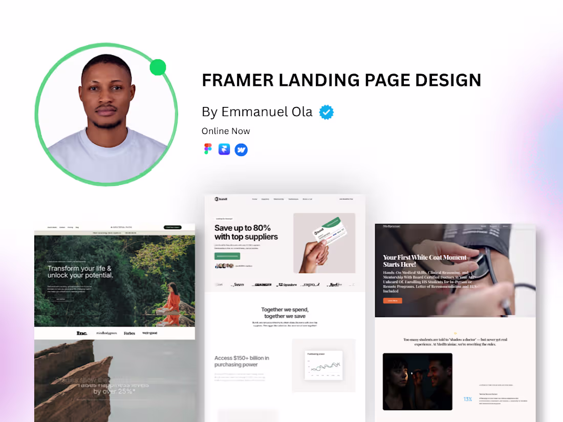 Cover image for ✨ Framer Landing Page Design
