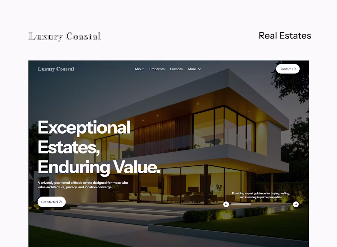 Cover image for Luxury Real Estate Website Design