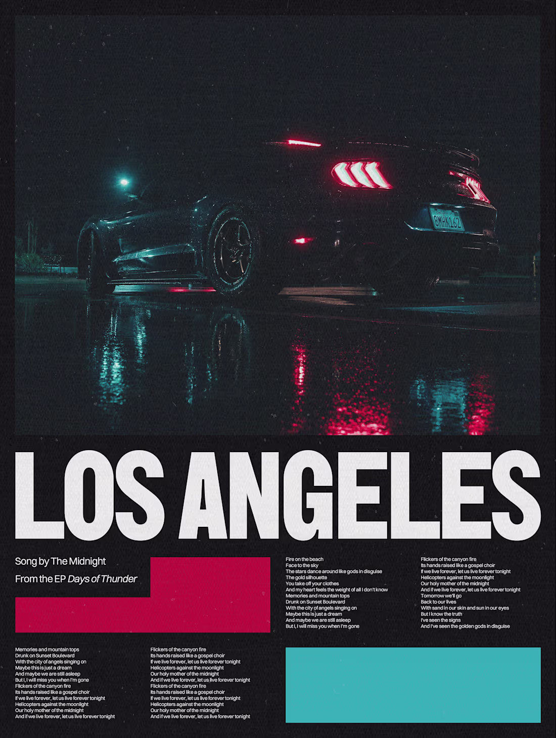 Cover image for A poster design for one of my favorite songs Los Angeles by ...