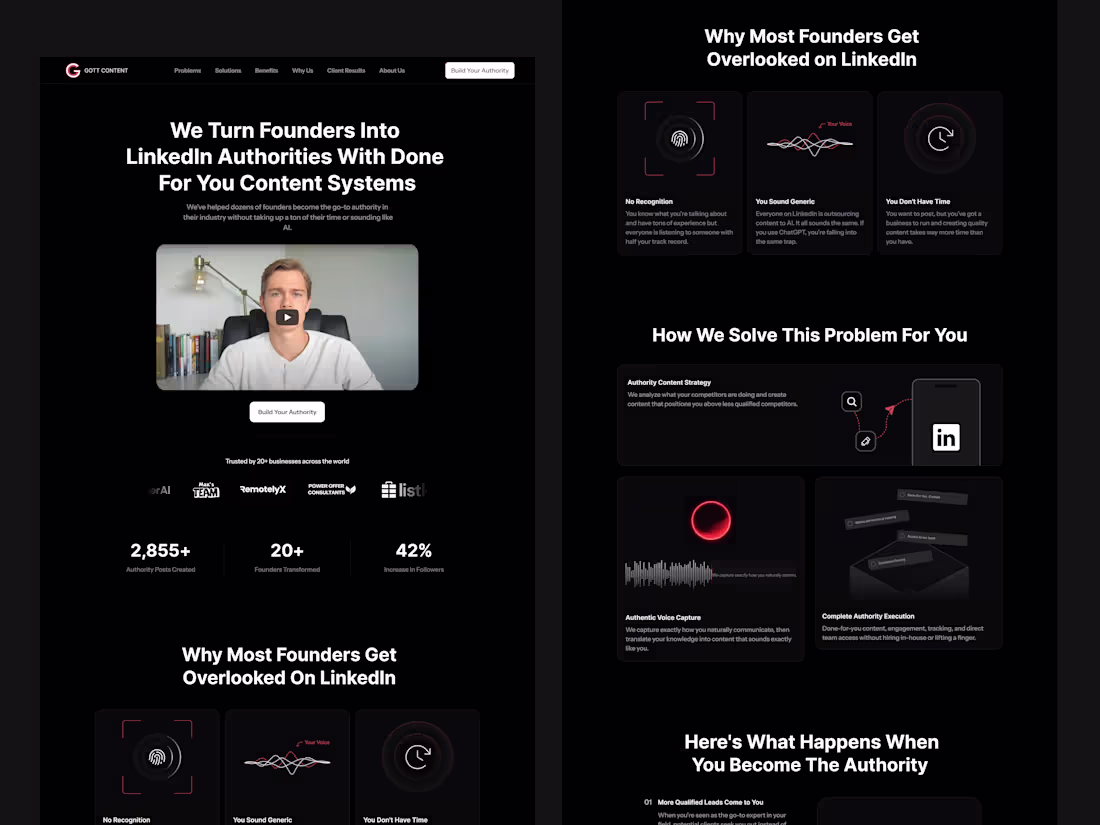 Cover image for Landing Page Design for Gott Content