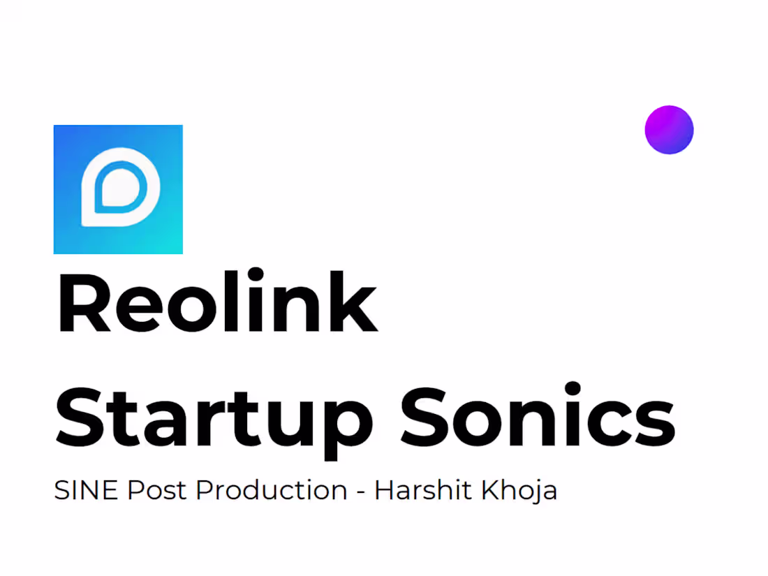 Cover image for Startup Sonics : Reolink Security Cameras 
