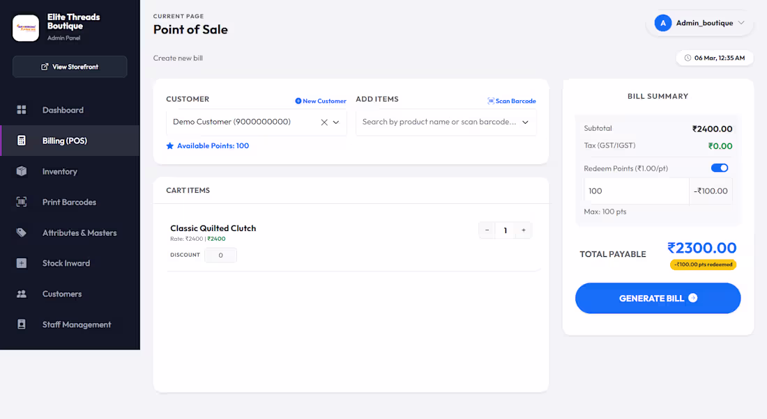 Cover image for Multitenent POS Billing + Online Store