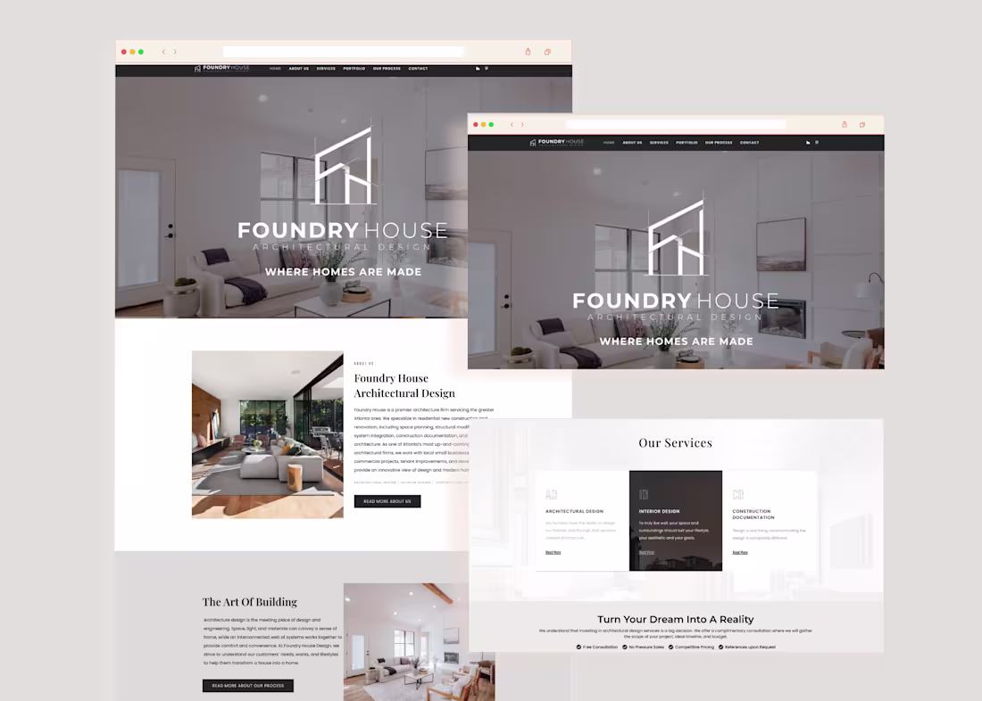 Cover image for Foundry House Architectural Design Wordpress Website 