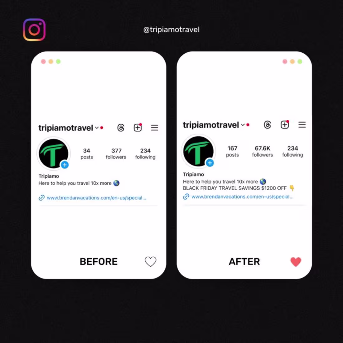 Cover image for Instagram Growth for Travel Brand