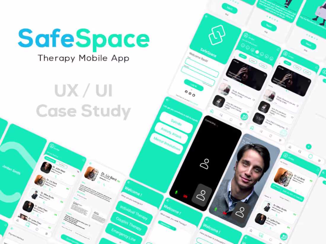 Cover image for Safe-Space Therapy Mobile App Concept