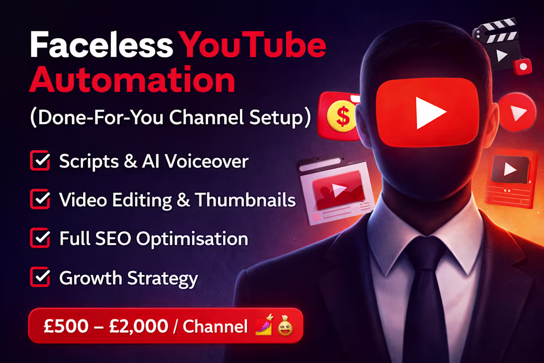Cover image for Faceless YouTube Automation  Services 