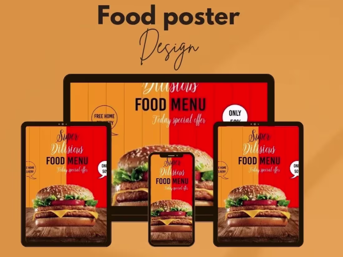 Cover image for I will design food poster, flyer, brochure, social media post