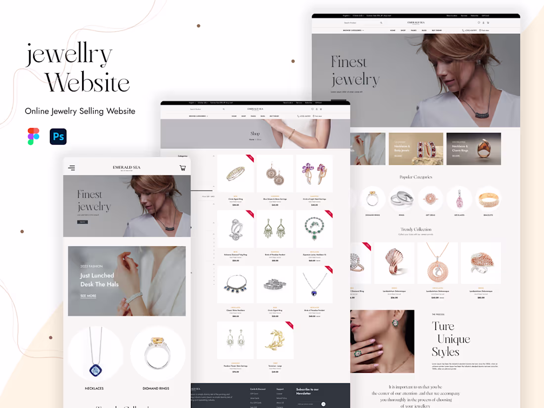 Cover image for Jewellery Website: Explore the Beauty of Fine Jewellery Online