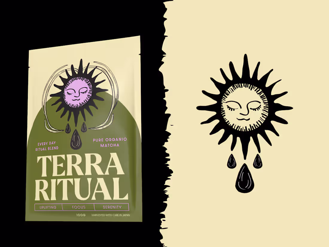 Cover image for Custom Illustration and Packaging for Terra Ritual Matcha Tea
