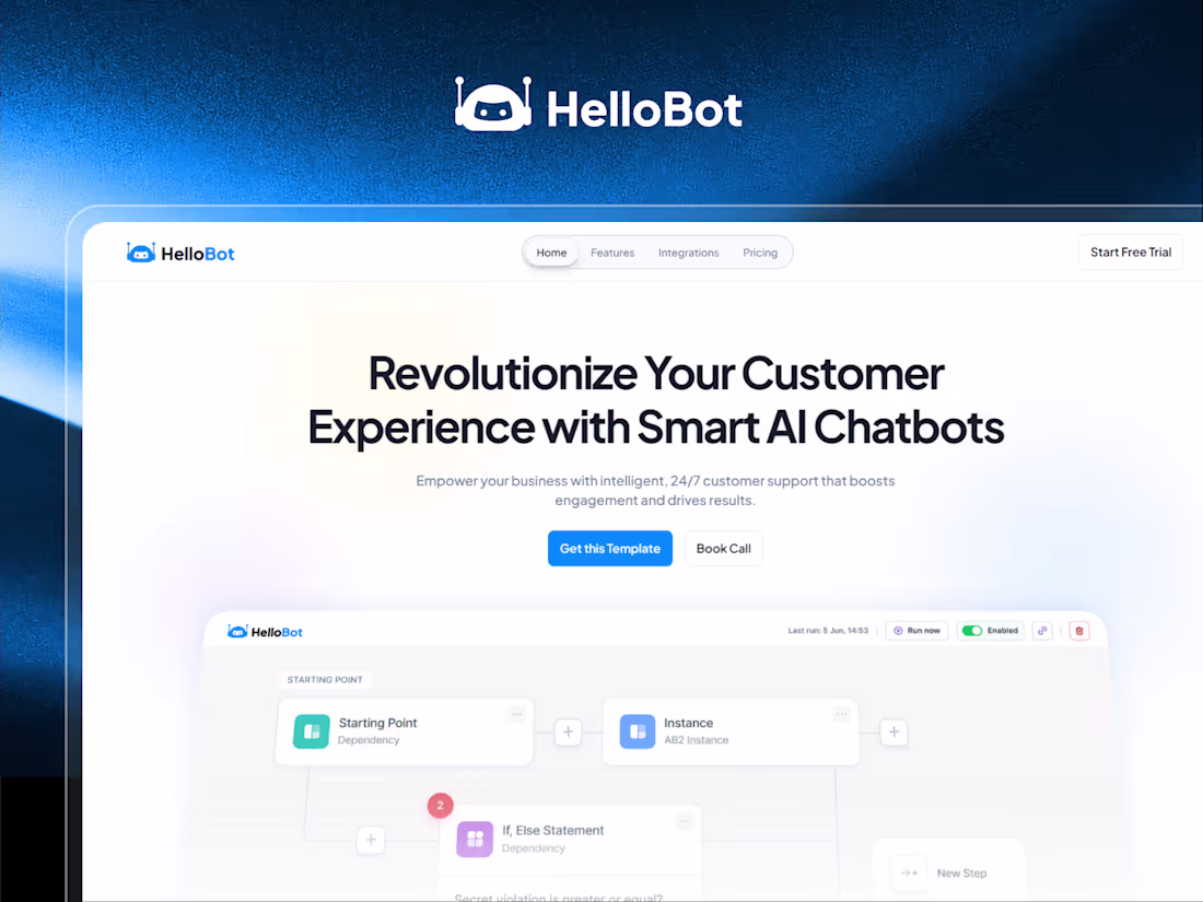 Cover image for HelloBot : AI Chatbots SaaS Product Framer Website Template