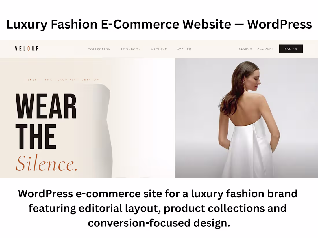 Cover image for Luxury Fashion E-Commerce Website —