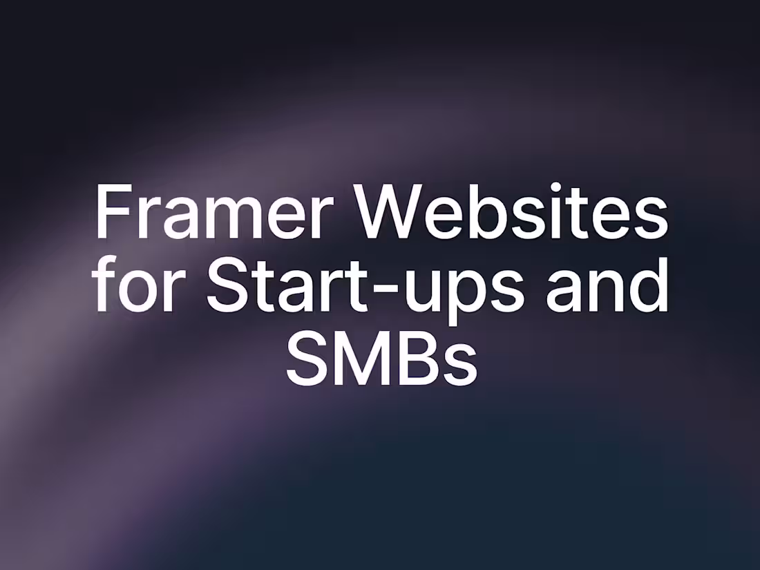Cover image for Framer Landing page Website for Small to Medium Sized Businesses