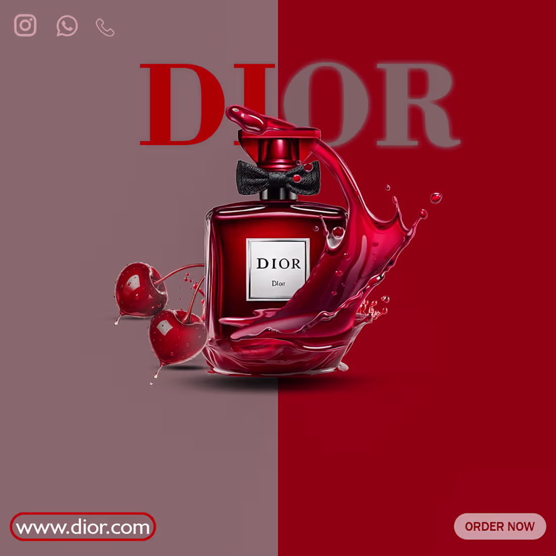 Cover image for Luxury Red Perfume Ad Design