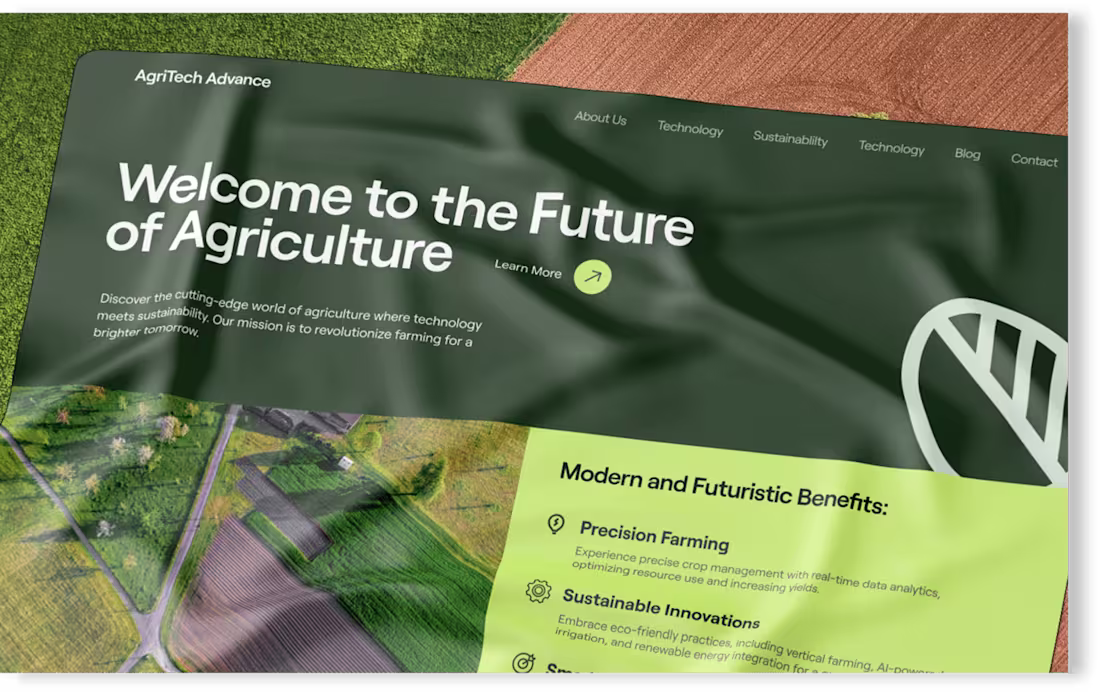 Cover image for Website design for agritech company