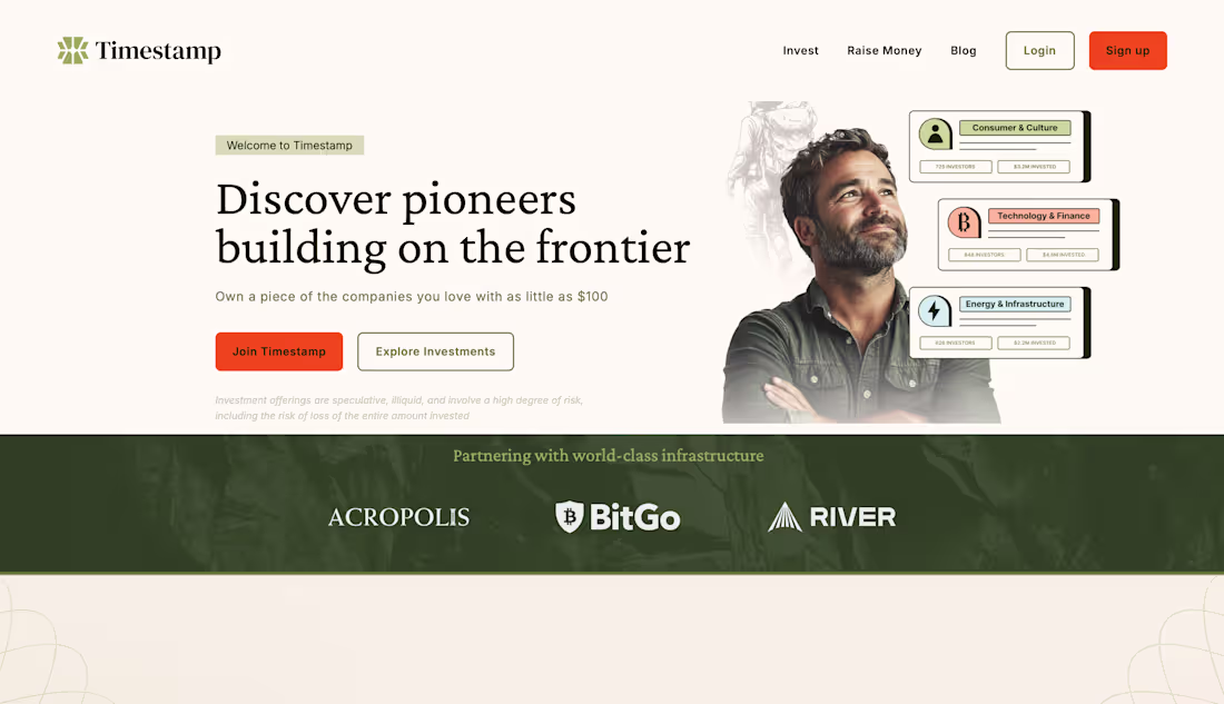 Cover image for Webflow Site for Timestamp Crowdfunding Platform