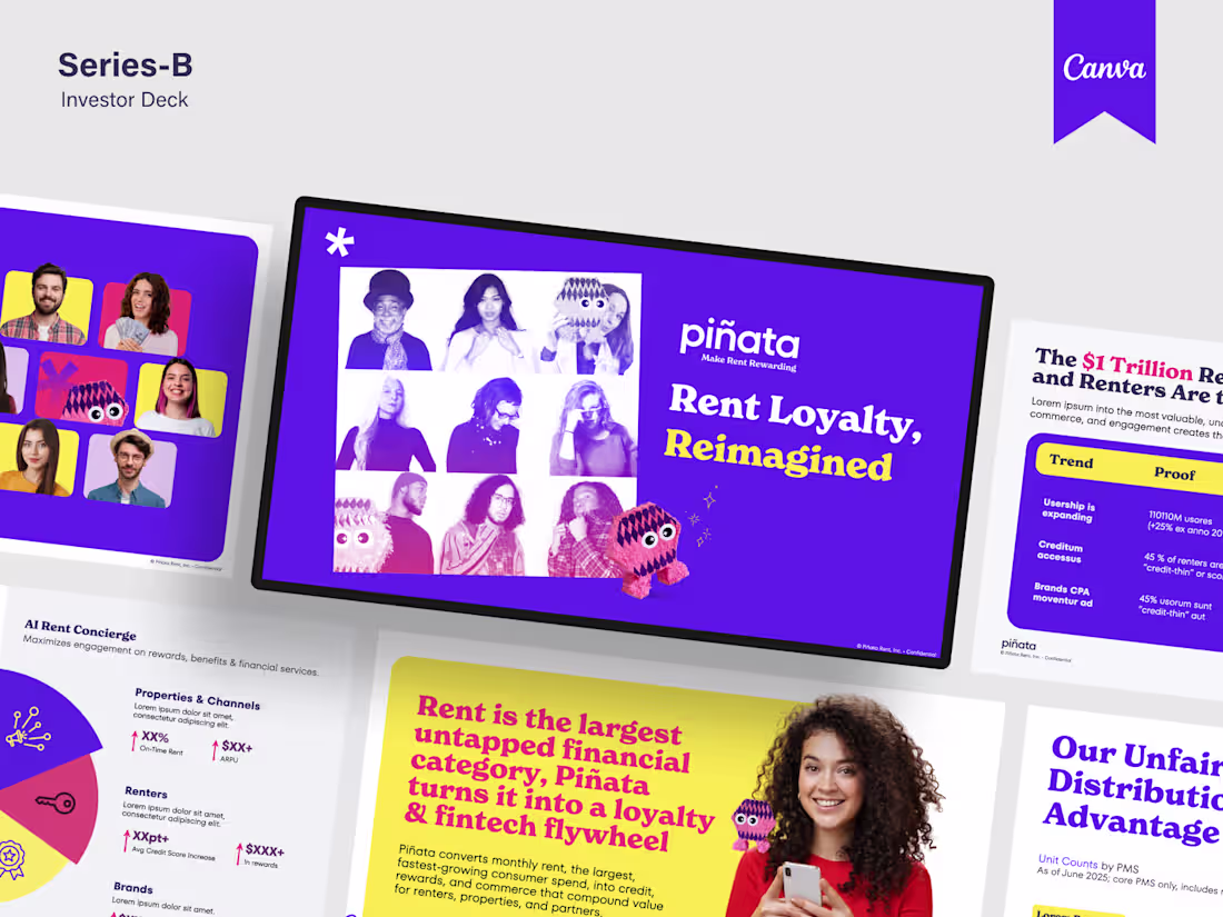 Cover image for Series B Investor Pitch Deck Design for Piñata Ai