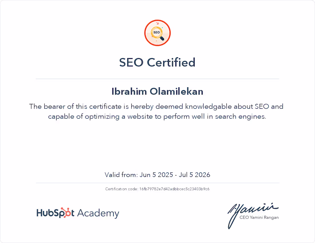 Cover image for Certified SEO Specialist | SEO Expert