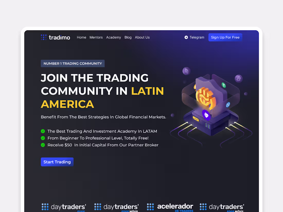 Cover image for High-Conversion Landing Page Design for Tradimo