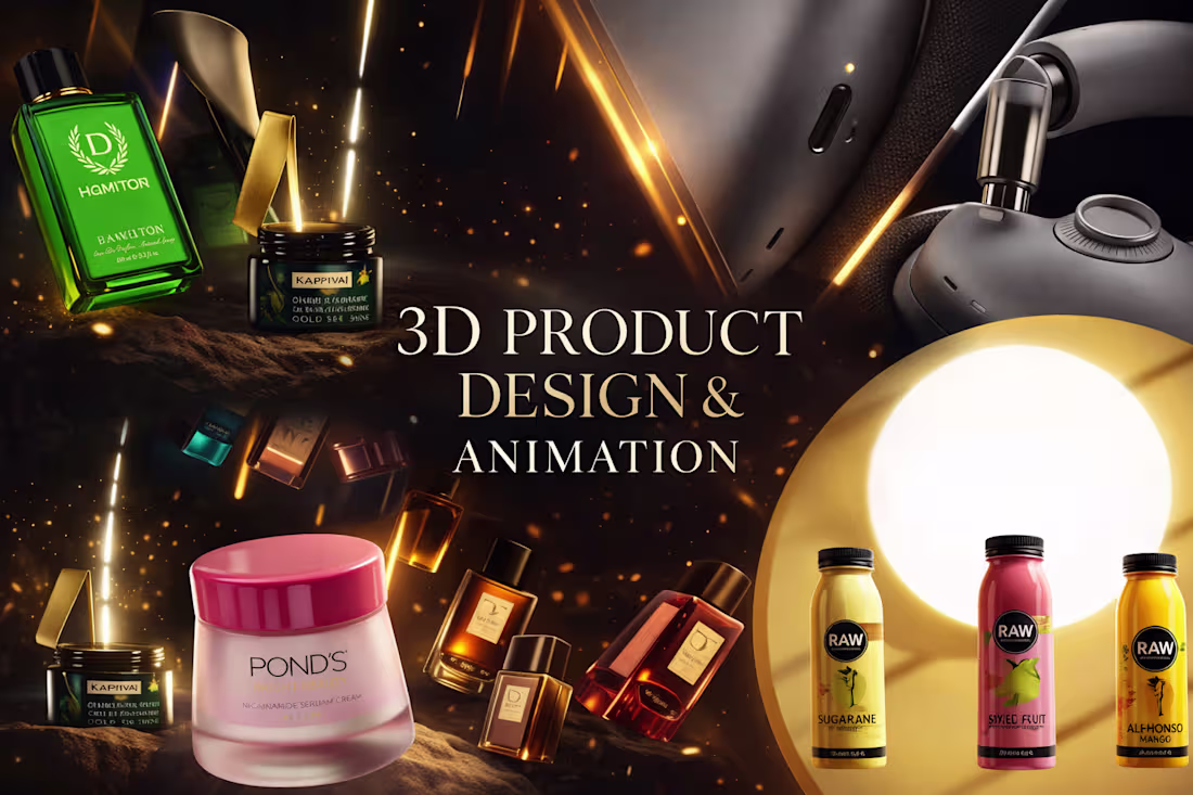 Cover image for I will create high quality 3D product visuals & animations you