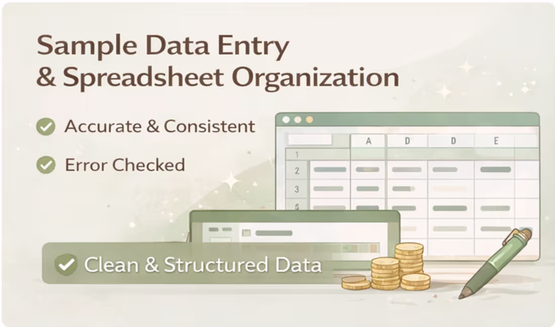 Cover image for Sample work demonstrating accurate data entry and data clean...
