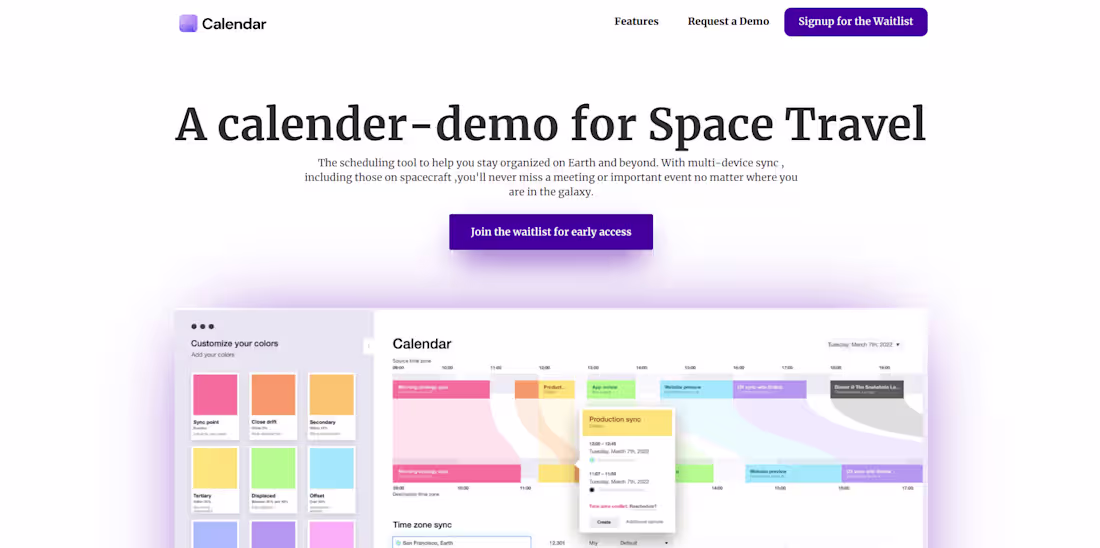 Cover image for Space Calendar - Webflow