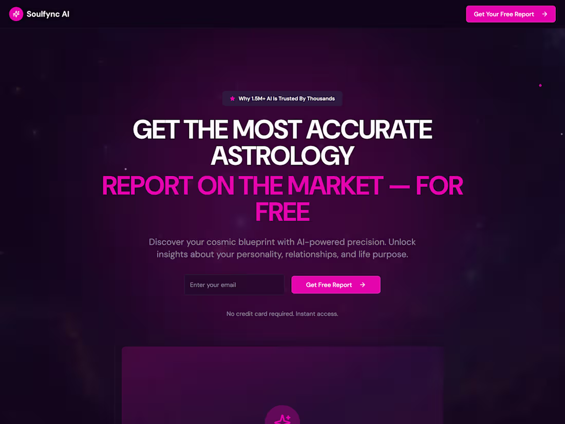 Cover image for Soulfync AI - AI-Powered Astrology Reports