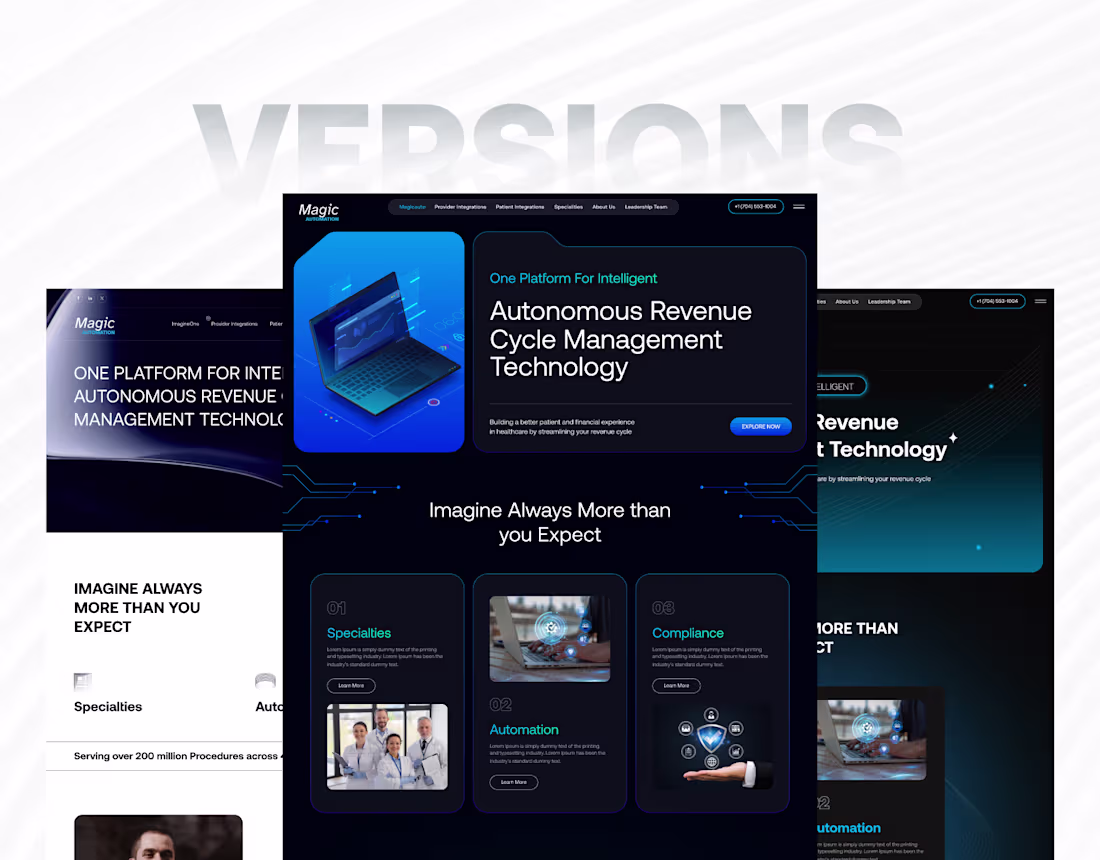 Cover image for Technology Website UI Design Versions