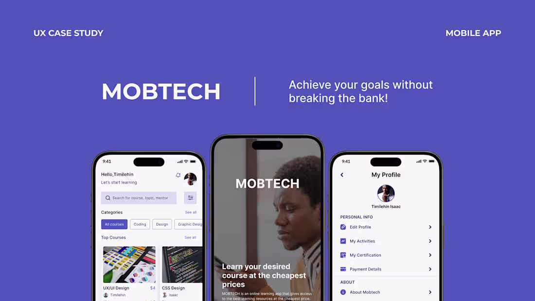 Cover image for MOBTECH LEARNING APP CASE STUDY :: Behance