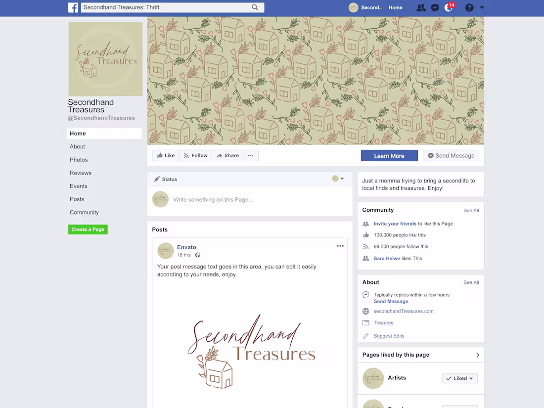 Cover image for Secondhand Treasures Logo and Pattern