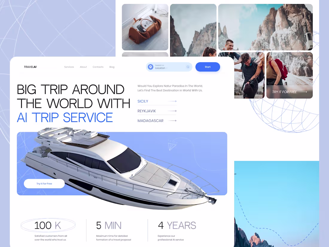 Cover image for Travel Website Design | UX/UI | Landing Page | Responsive Design