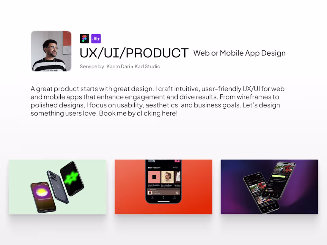 Cover image for UX/UI/Product | Web or Mobile App Design