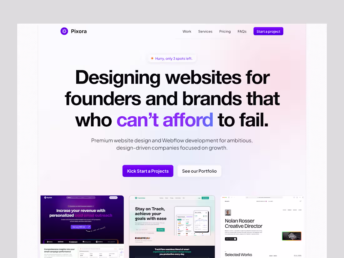 Cover image for Agency Website Design - Pixora