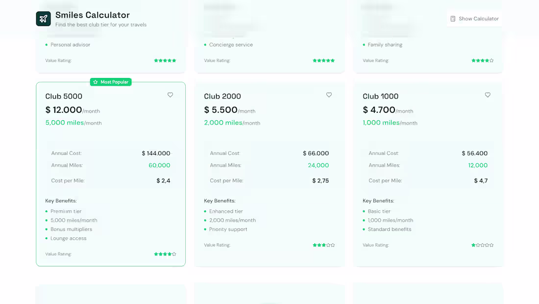 Cover image for Smiles Loyalty Program Miles Calculator