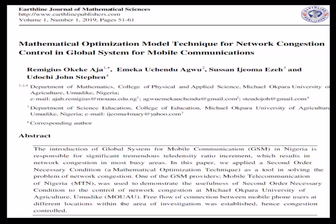 Cover image for Mathematical Optimization Model Technique for Network Congestion