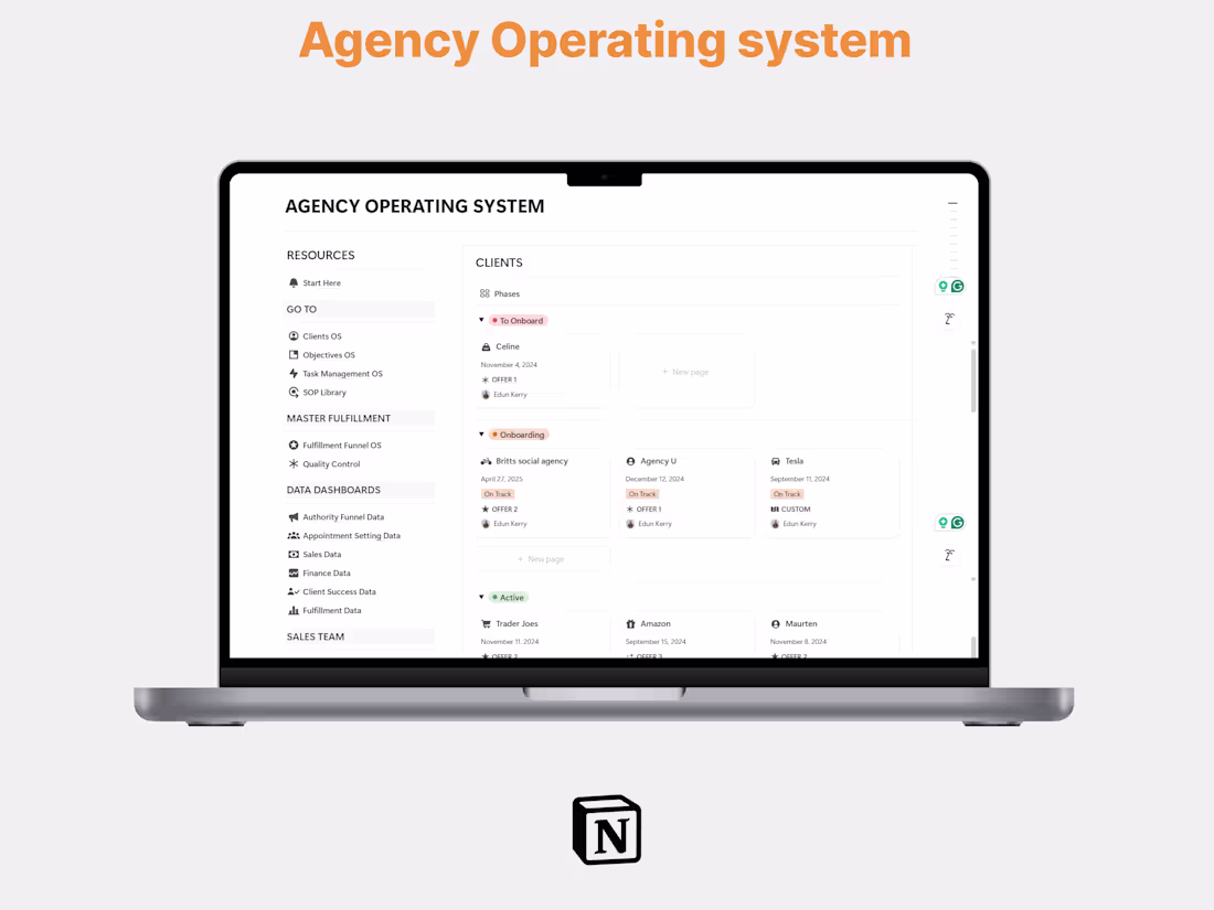 Cover image for Complete Agency Management System in Notion
