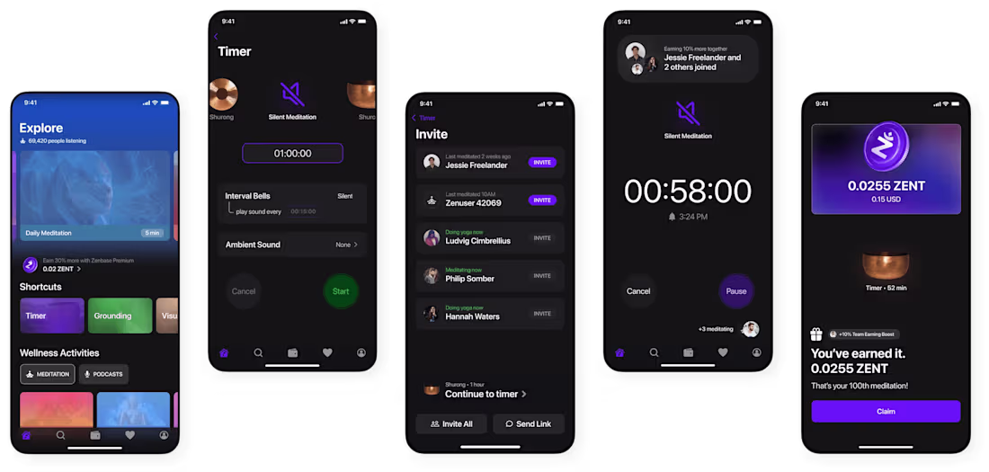 Cover image for Timer Feature for Meditation App with Crypto Rewards