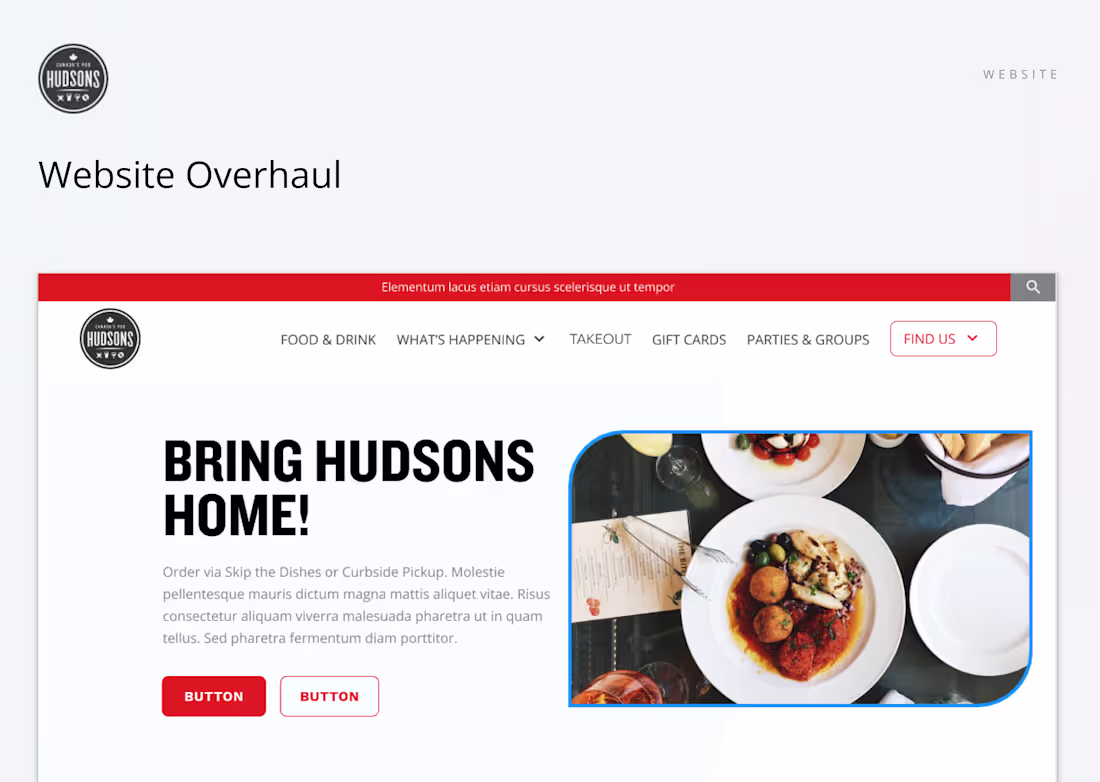 Cover image for Hudsons Canada’s Pub Website UX Overhaul