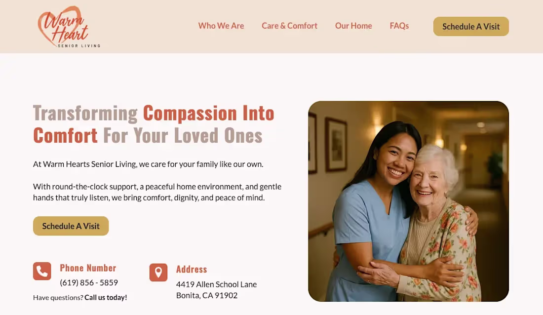 Cover image for Warm Heart Senior Living -