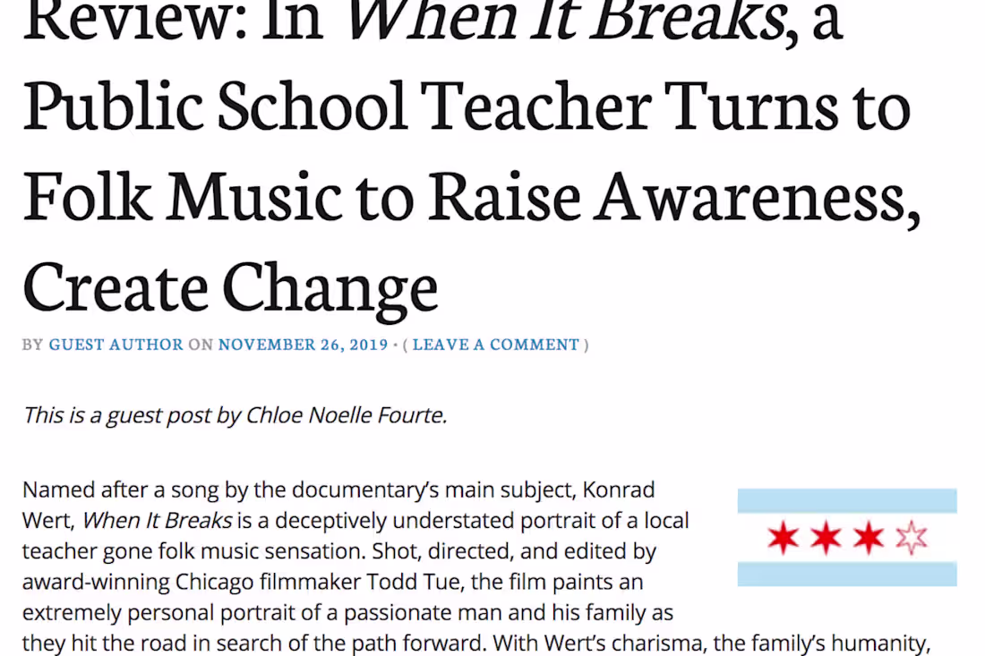 Cover image for Third Coast Review - When It Breaks, Review