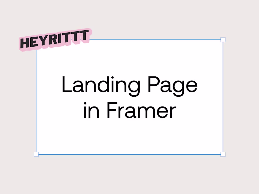 Cover image for Landing Page in Framer