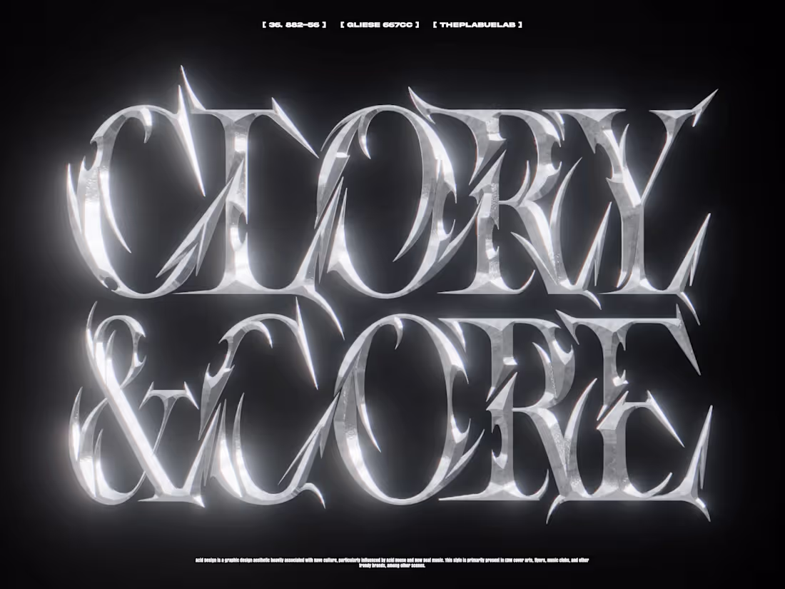 Cover image for Y2K Chrome type acid typography