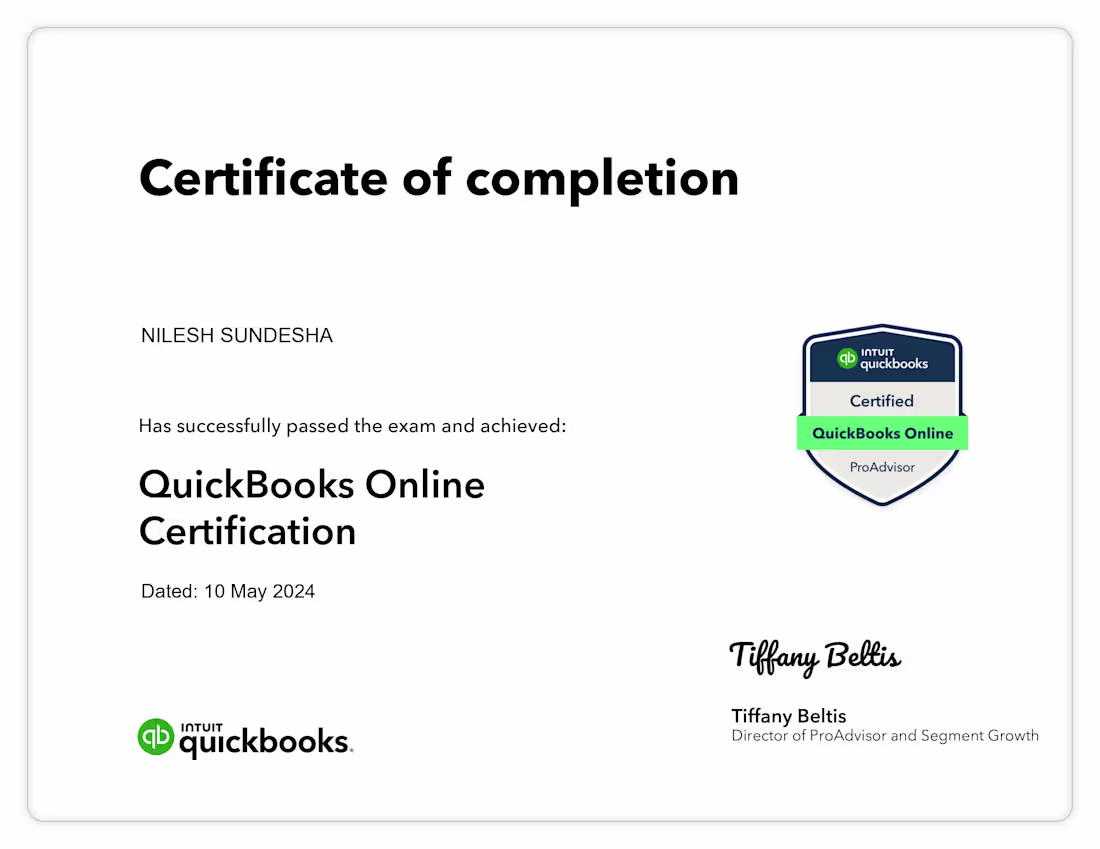 Cover image for Quickbooks Pro Advisor Certificate