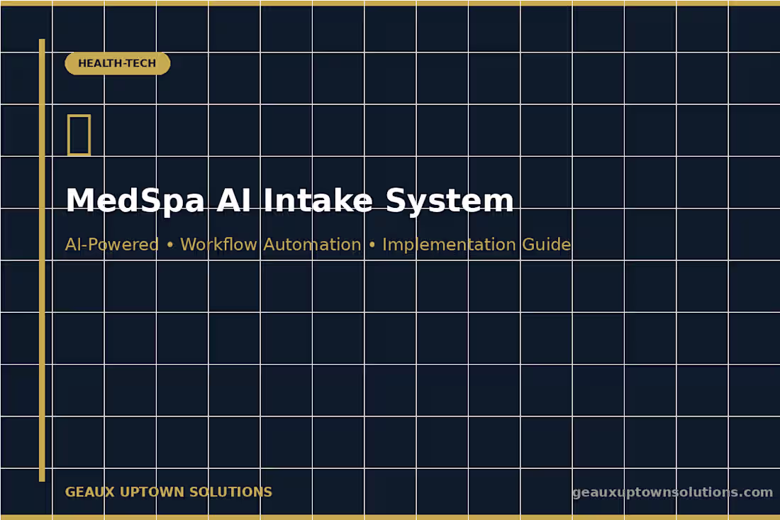 Cover image for MedSpa AI Intake System- Built