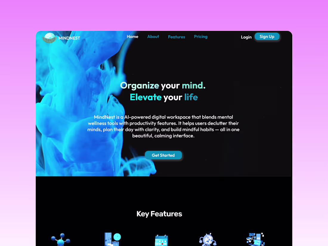 Cover image for MindNest: Elevating Mental Wellness Through Intuitive Design