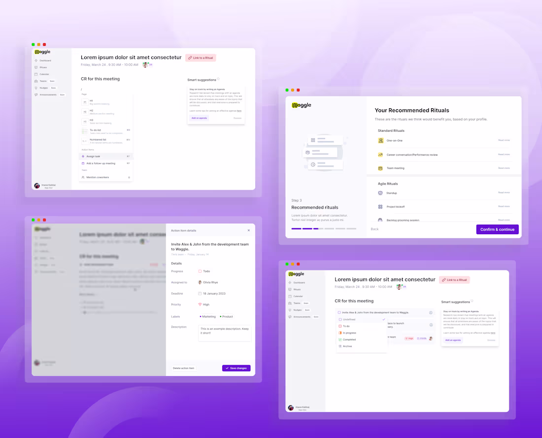 Cover image for Waggle AI - Onboarding & task management UX/UI design 
