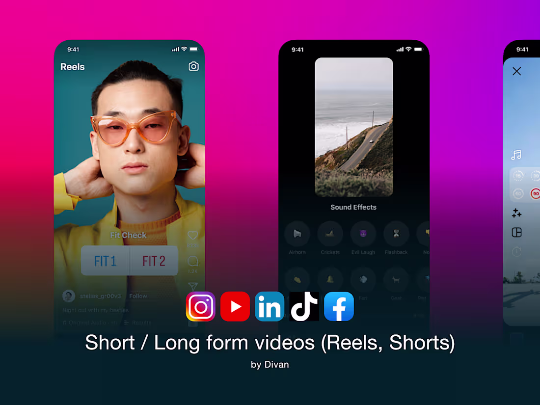 Cover image for Short form & Long form videos (Reels, Shorts)