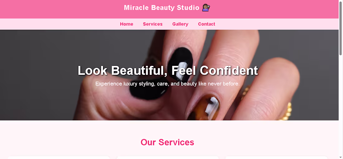 Cover image for I was working on my website The Miracle Salon website is a m...