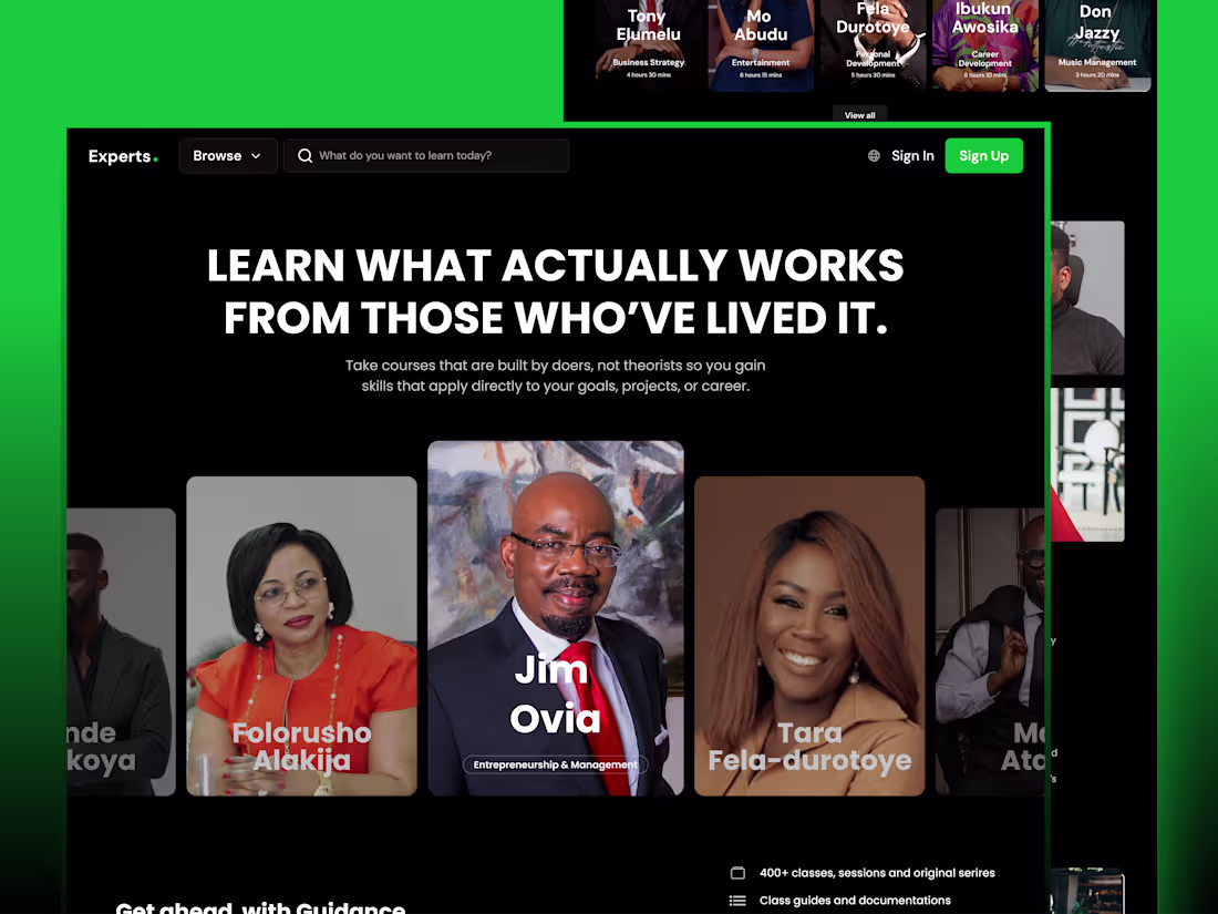 Cover image for Experts Learning website